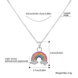 Colorful Cubic Zirconia Rainbow Pendant Necklace For Women