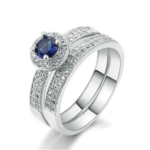 Colorful Cubic Zirconia Rings Sets For Women Couple Ring Jewelry