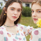 Colorful CZ Torques Necklace, Iced Choker Jewelry