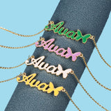 Colorful Name Necklace Stainless Steel DIY Name Earrings Necklaces