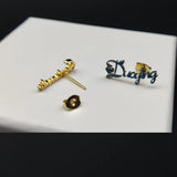 Colorful Name Necklace Stainless Steel DIY Name Earrings Necklaces