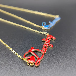Colorful Name Necklace Stainless Steel DIY Name Earrings Necklaces