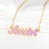 Colorful Name Necklace Stainless Steel DIY Name Earrings Necklaces