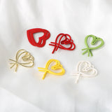 Colorful Heart Pendant DIY Earrings Accessories Material 6pcs