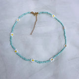 Colorful Daisy Flowers Beads Choker Necklace for Women Girls