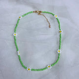 Colorful Daisy Flowers Beads Choker Necklace for Women Girls