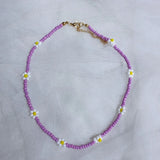 Colorful Daisy Flowers Beads Choker Necklace for Women Girls