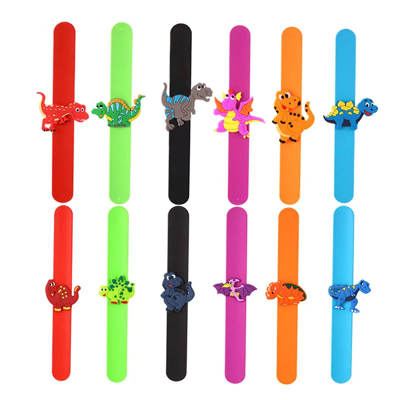 Colorful Dinosaur Snap Slap Wristband Kids Bracelet Enfant Bangle