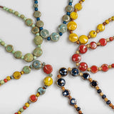 Colorful Distressed Ceramic Beads Necklace for Women