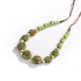 Colorful Distressed Retro Ceramic Necklace for Women