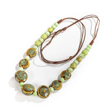 Colorful Distressed Retro Ceramic Necklace for Women
