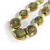Colorful Distressed Retro Ceramic Necklace for Women