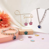 Colorful Dog Paw Print Charms for Jewelry Making
