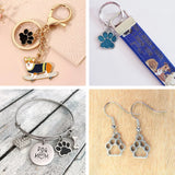 Colorful Dog Paw Print Charms for Jewelry Making