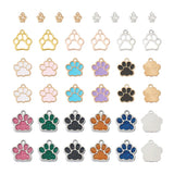 Colorful Dog Paw Print Charms for Jewelry Making