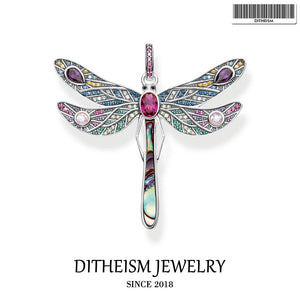 Colorful Dragonfly Pendant 925 Sterling Silver Boho Gift For Women Girls