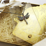Colorful Dragonfly Pendant Link Chain Necklace 925 Sterling Silver