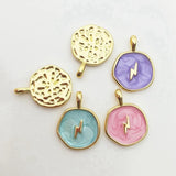 Colorful Drop Oil Lightning Pattern Pendant for Jewelry Making