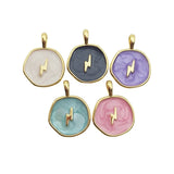 Colorful Drop Oil Lightning Pattern Pendant for Jewelry Making