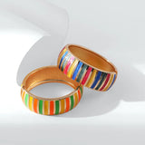 Colorful Drop Oil Metal Bangles Bracelets For Women Indian Bangle Jewelry