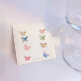 8pc Colorful Butterfly Earring Set for Girls, Everyday Wear