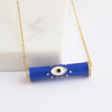 Colorful Evil Eyes Choker Chain Necklace 18k Plated Jewelry