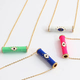 Colorful Evil Eyes Choker Chain Necklace 18k Plated Jewelry