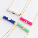 Colorful Evil Eyes Choker Chain Necklace 18k Plated Jewelry