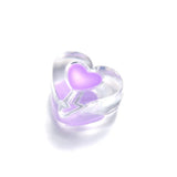 Acrylic Heart Beads Ornament Accessories Plastic Bracelet DIY 30pcs