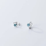 Colorful Enamel Round Lucky Smile Stud Earrings Women Expression Piercing