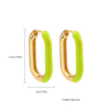 Colorful Enamel U Shaped Geometric Hoop Earrings for Women