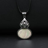 Colorful Stone Shell Gourd Pendant Necklace 28x42mm