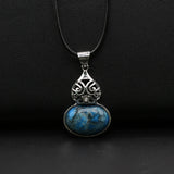 Colorful Stone Shell Gourd Pendant Necklace 28x42mm
