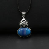 Colorful Stone Shell Gourd Pendant Necklace 28x42mm
