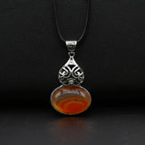 Colorful Stone Shell Gourd Pendant Necklace 28x42mm
