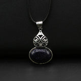 Colorful Stone Shell Gourd Pendant Necklace 28x42mm