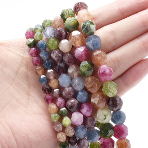 Colorful Faceted Tourmaline Beads for DIY Jewelry Making 6/8/10mm