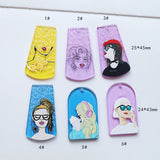 Colorful Women Image Printing Resin Charms 24pcs DIY Jewelry Findings