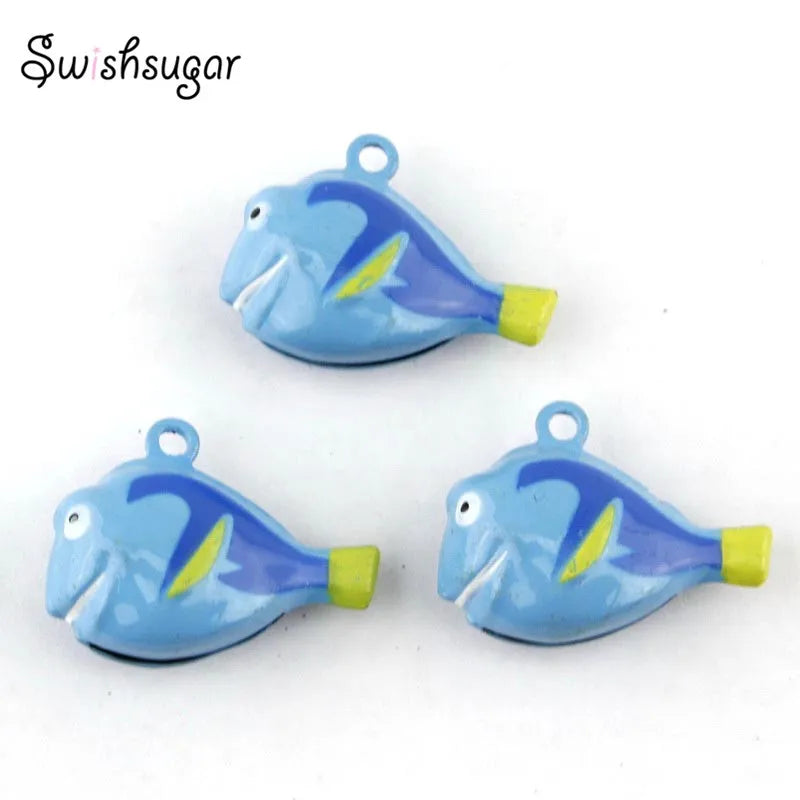 Colorful Fish Cartoon Jingle Bells Pet Necklace Pendant