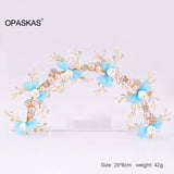 Floral Headbands for Women Flower Bowknot Pearl Hair Band Tiara