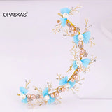 Floral Headbands for Women Flower Bowknot Pearl Hair Band Tiara