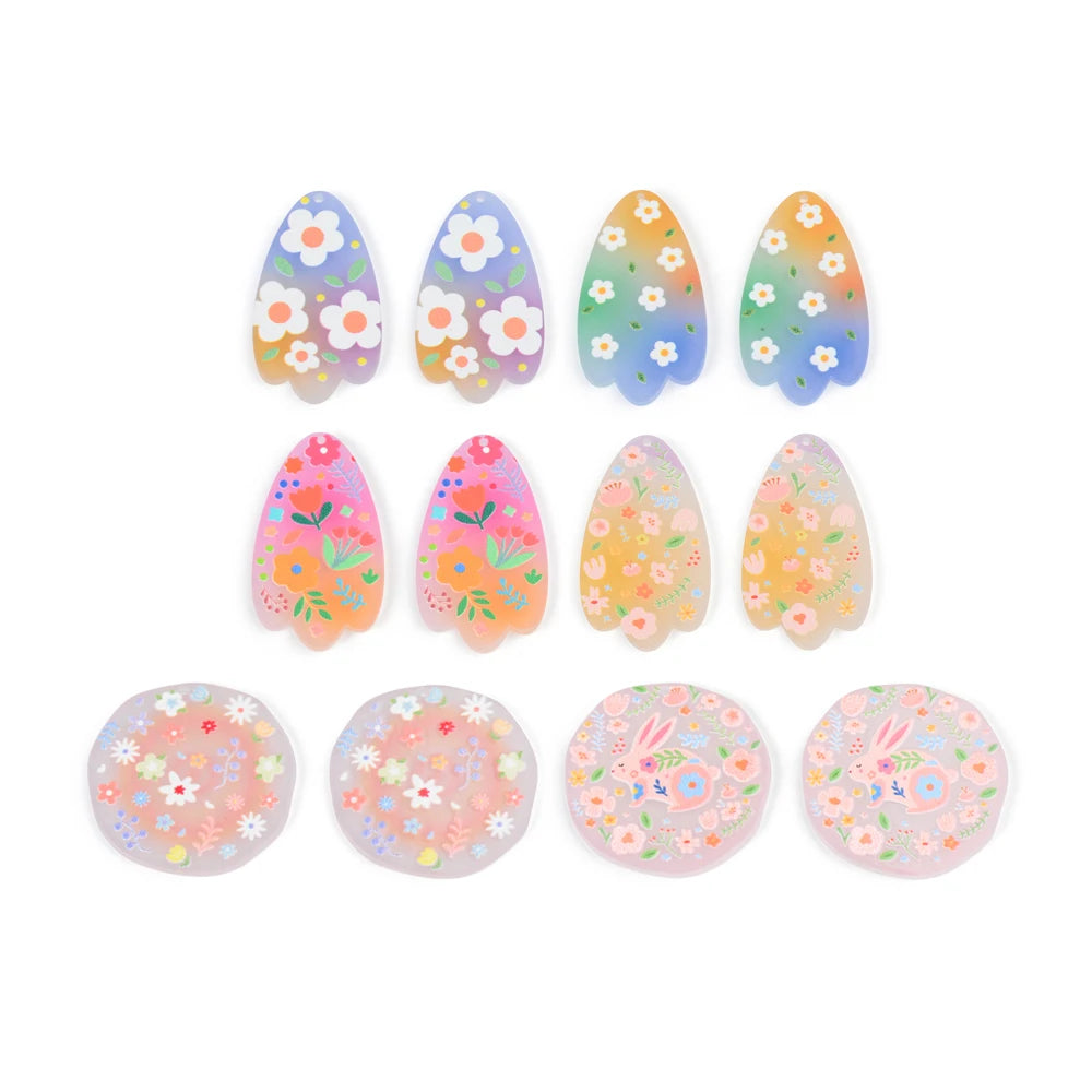 Colorful Flower Painting Acrylic Pendants Jewelry Accessories