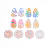 Colorful Flower Painting Acrylic Pendants Jewelry Accessories