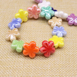 Colorful Flowers Ceramic Beads For Jewelry Making Necklace Bracelet 18mm