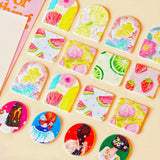Colorful Flowers Peach Acrylic Impasto Oil Painting DIY Earrings