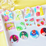 Colorful Flowers Peach Acrylic Impasto Oil Painting DIY Earrings