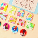 Colorful Flowers Peach Acrylic Impasto Oil Painting DIY Earrings