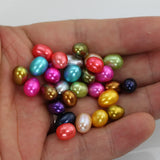 20pcs 7-8mm Loose Oval Pearl Beads DIY Jewelry Making 25 Colors FP396