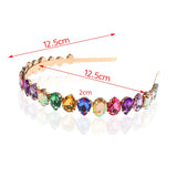 Colorful Gem Baroque Headband Rhinestone Hair Band Pearl Access