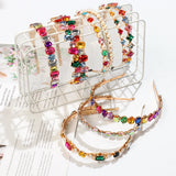 Colorful Gem Baroque Headband Rhinestone Hair Band Pearl Access